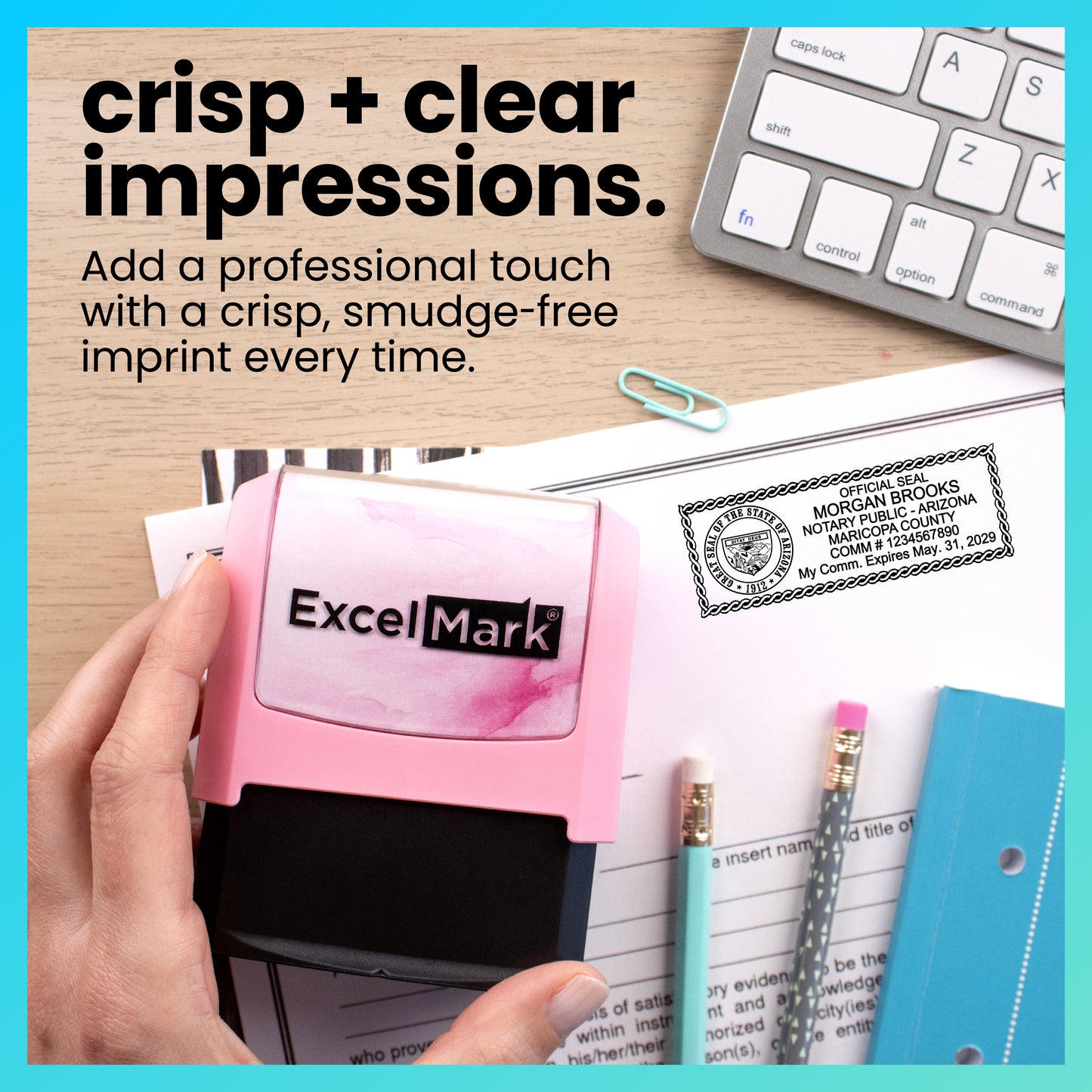 Pink Arizona Notary Stamp