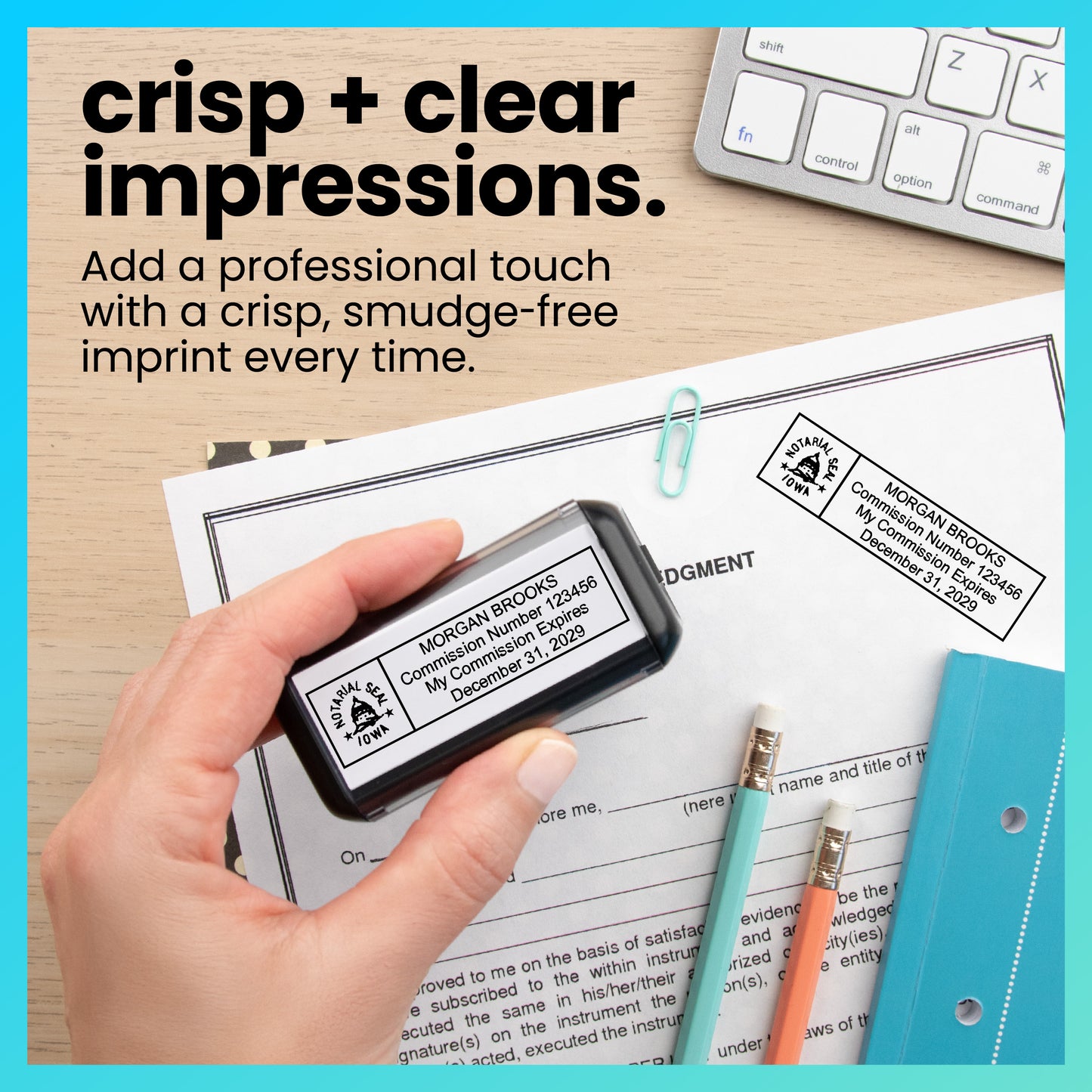 Self-Inking Iowa Notary Stamp