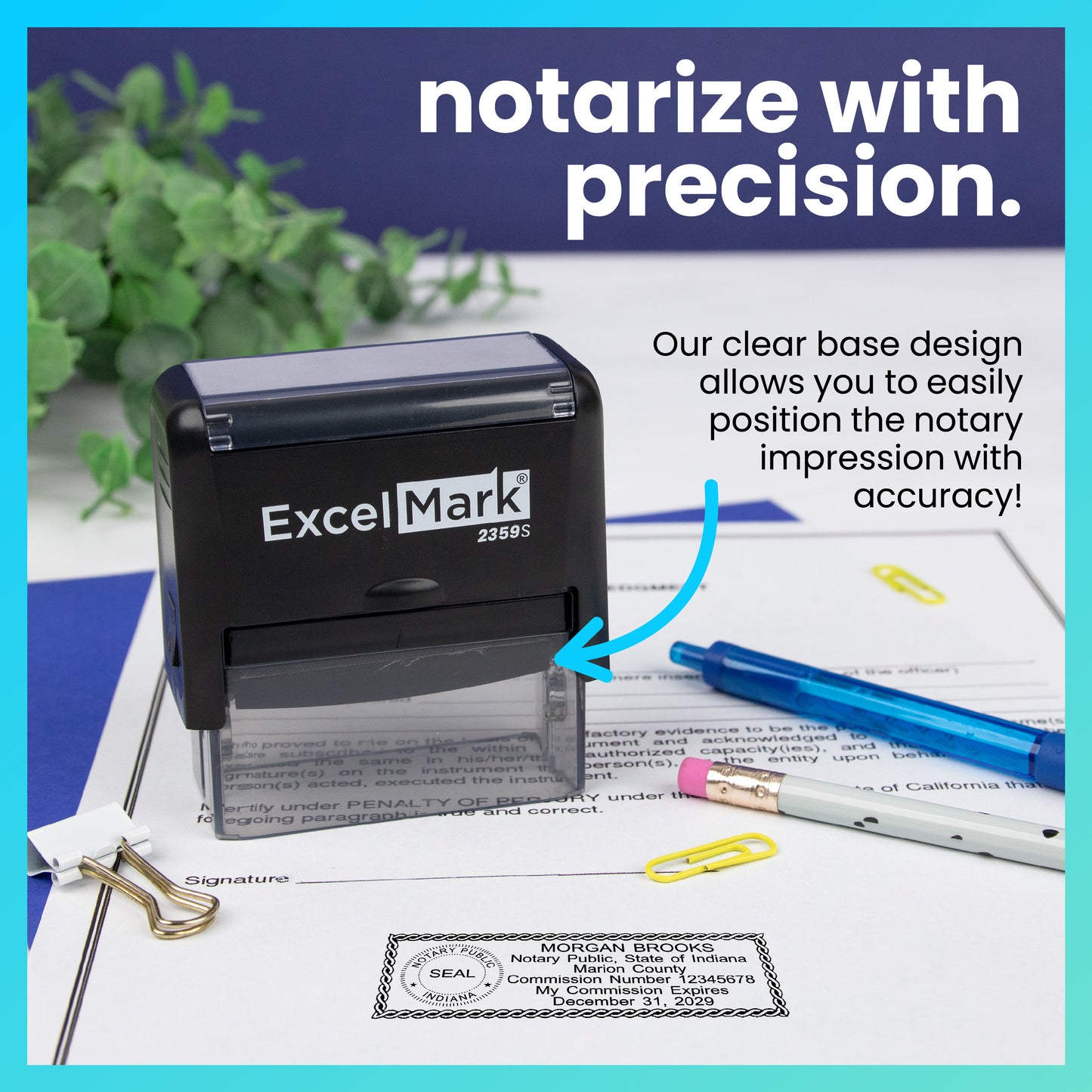 Self-Inking Indiana Notary Stamp