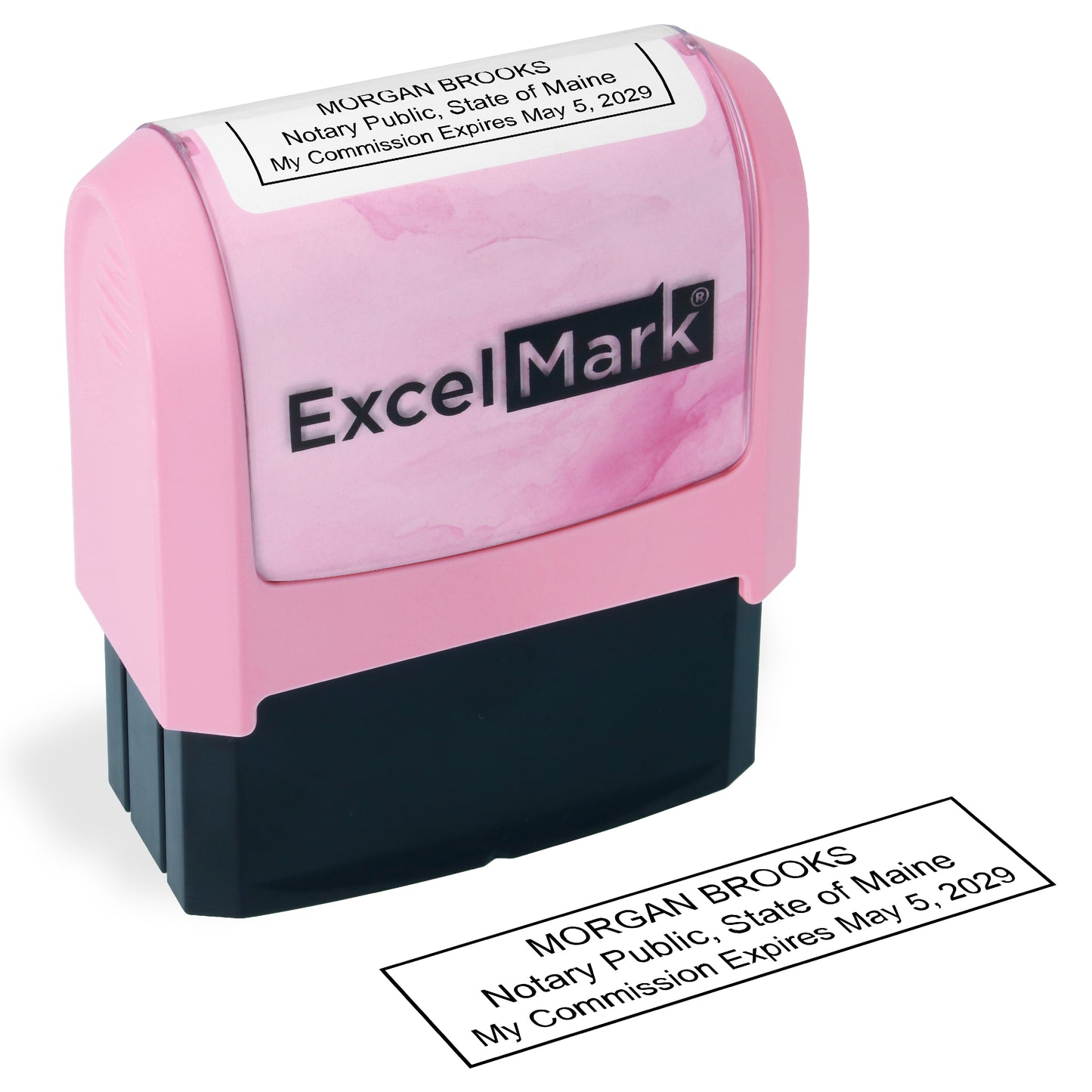 Pink Maine Notary Stamp