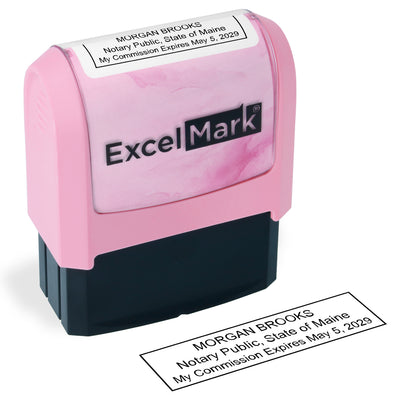 Pink Maine Notary Stamp