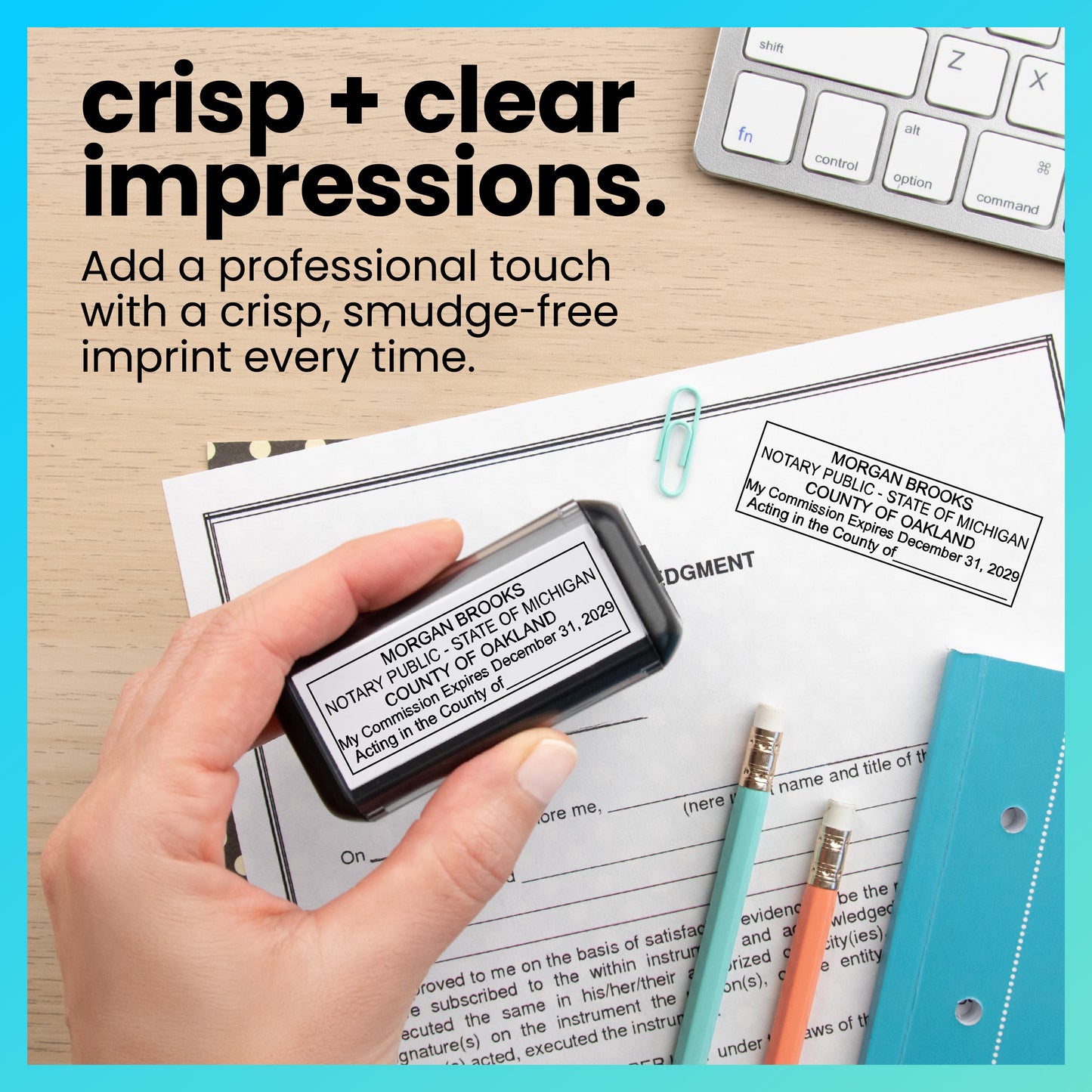 Self-Inking Michigan Notary Stamp