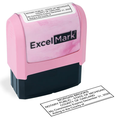 Pink Michigan Notary Stamp