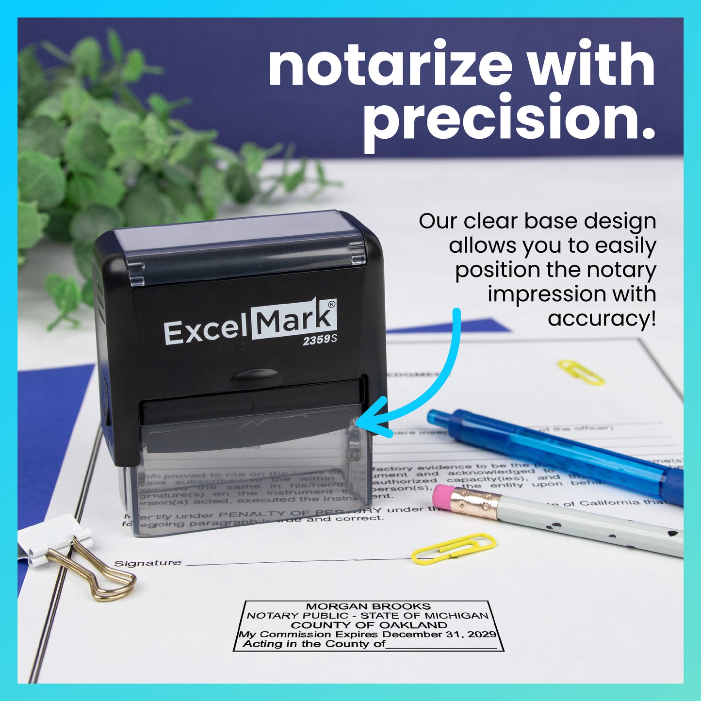 Self-Inking Michigan Notary Stamp