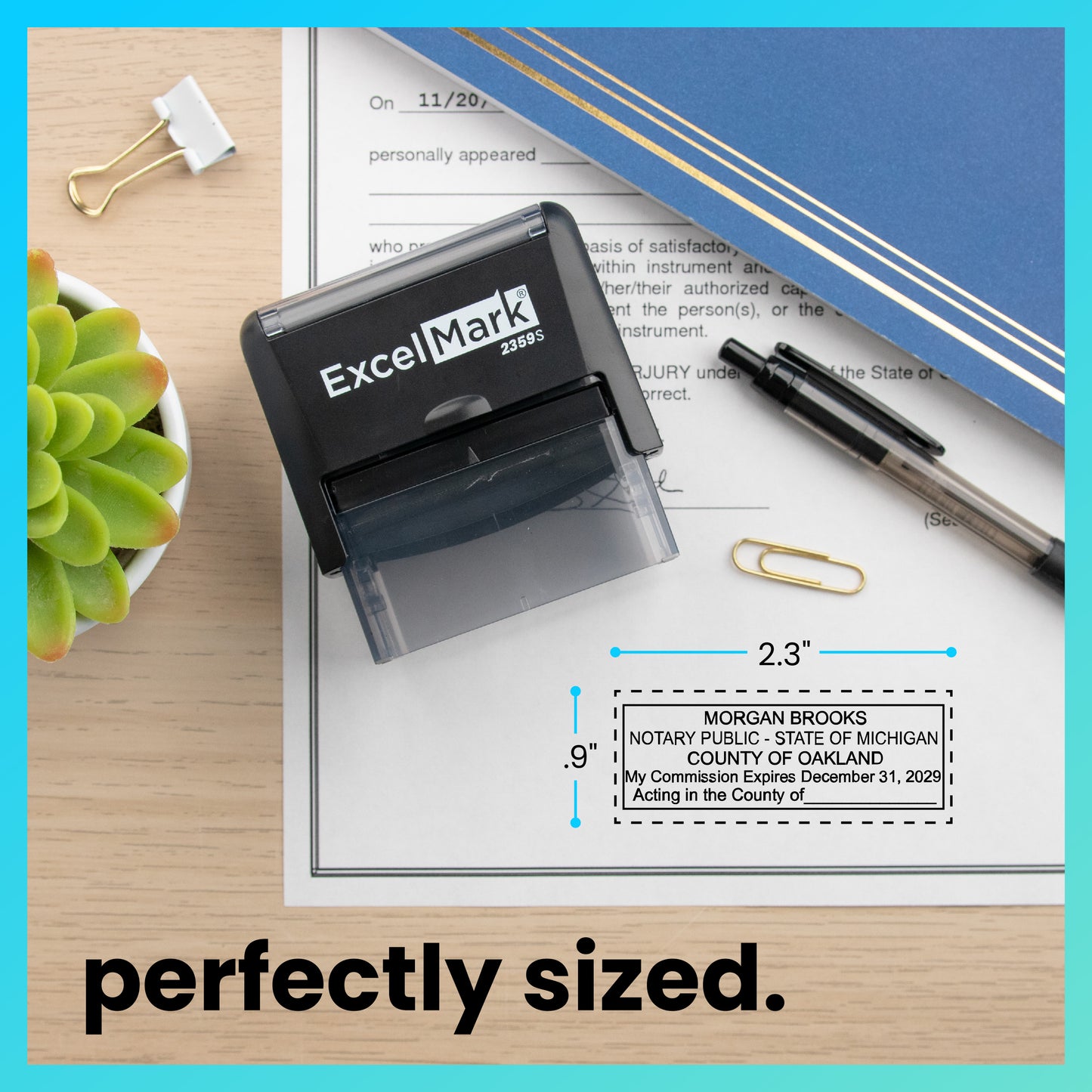 Self-Inking Michigan Notary Stamp