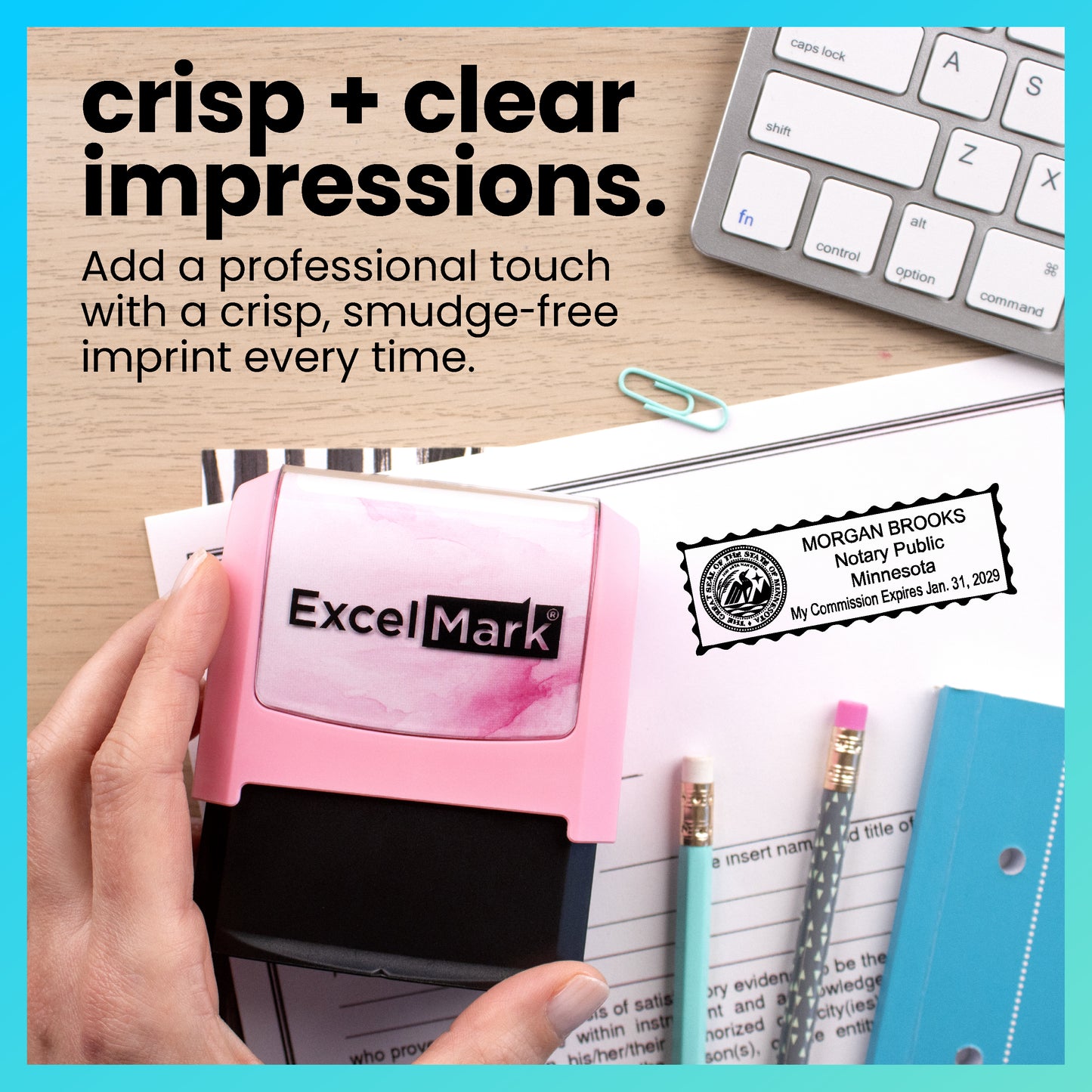 Pink Minnesota Notary Stamp