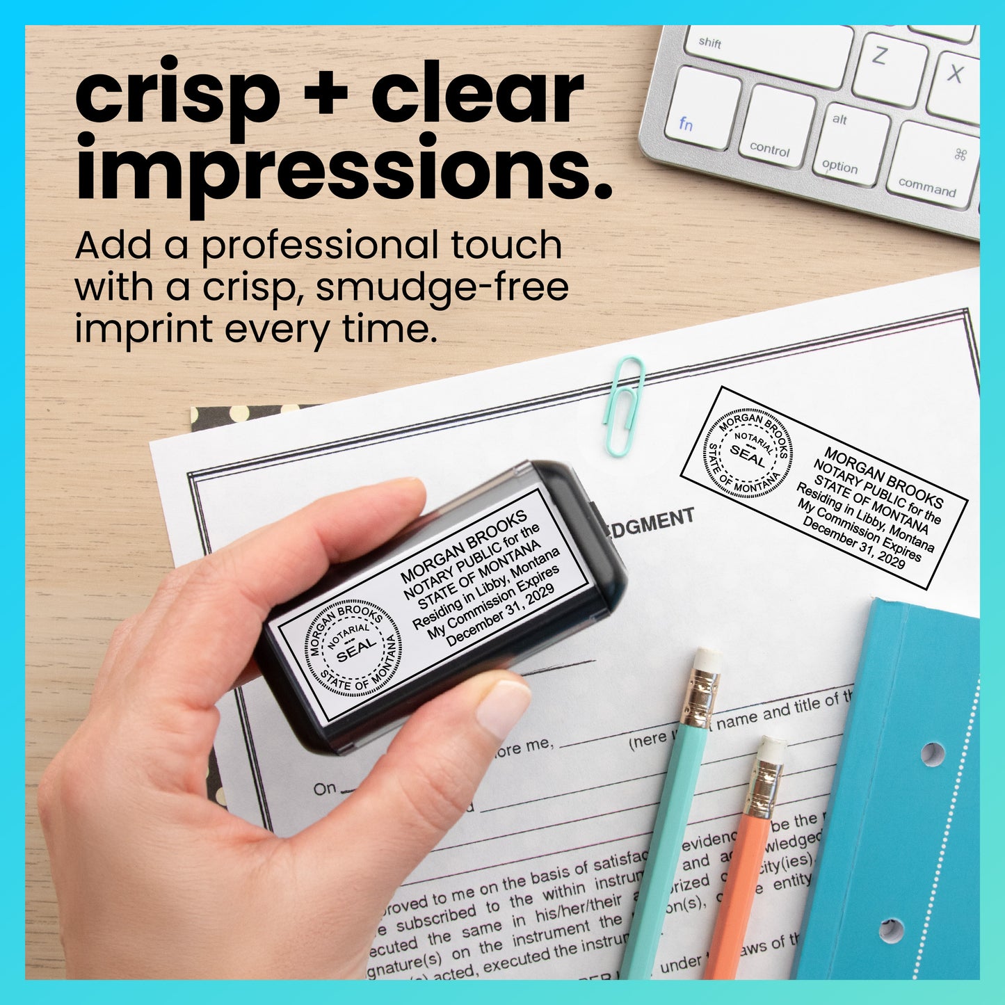 Self-Inking Montana Notary Stamp