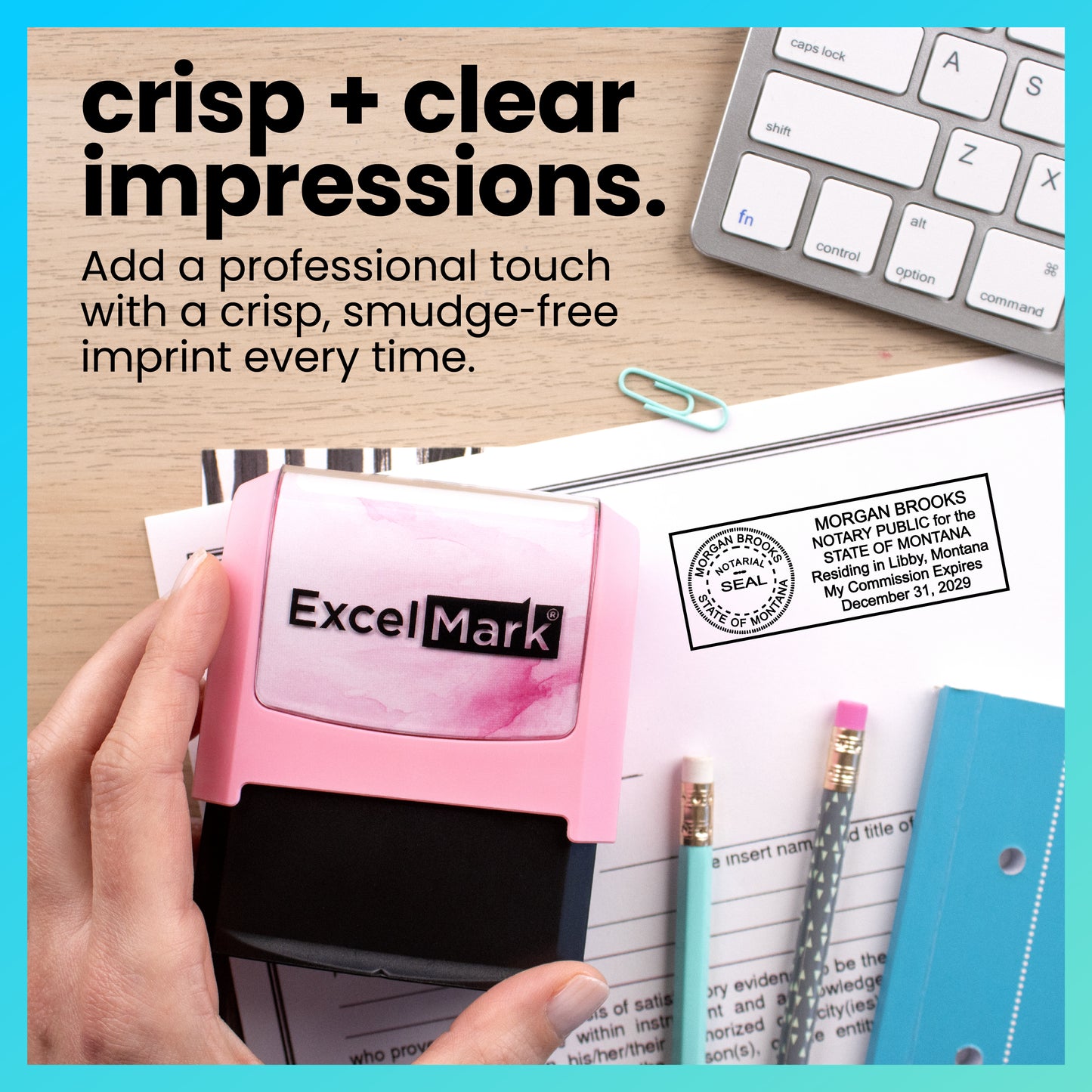 Pink Montana Notary Stamp