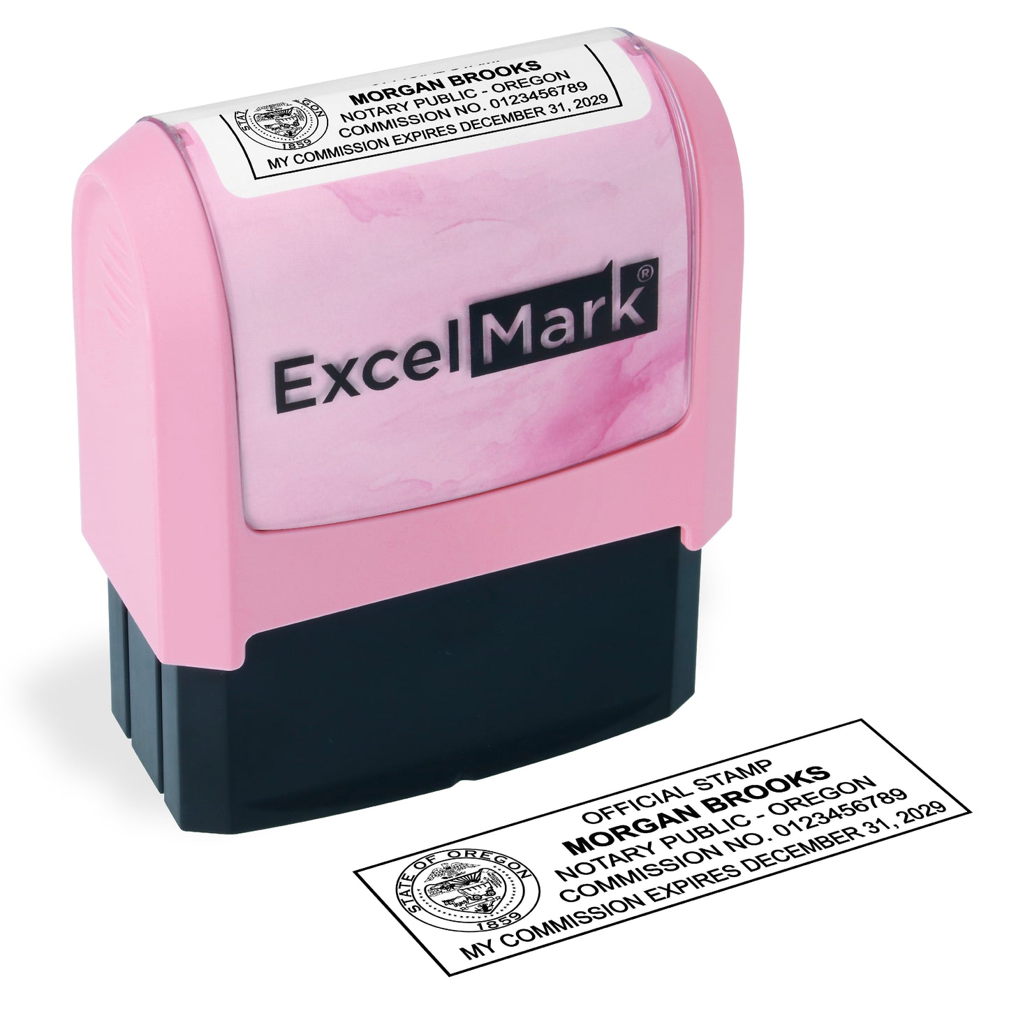 Pink Oregon Notary Stamp