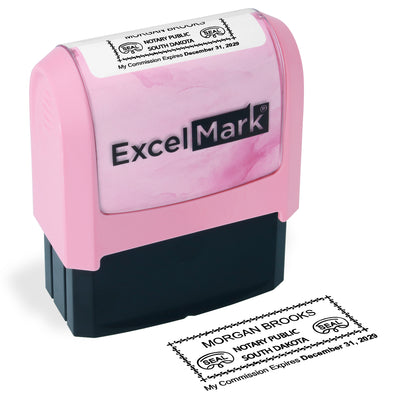 Pink South Dakota Notary Stamp