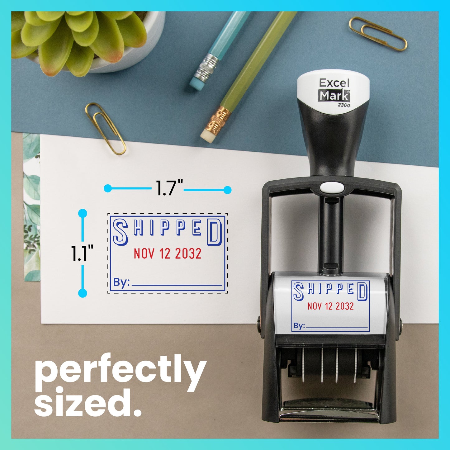 Heavy-Duty Shipped Date Stamp