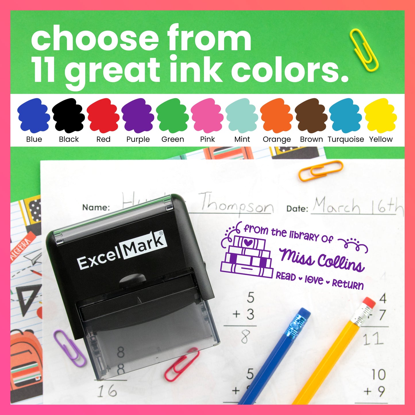 Custom Teacher Book Stamp
