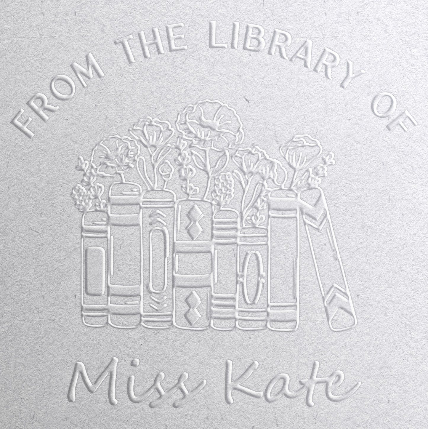 Floral Library Book Embosser