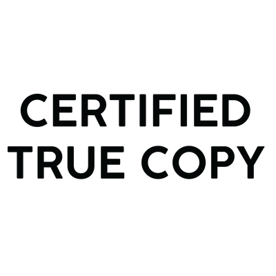 CERTIFIED TRUE COPY Stamp