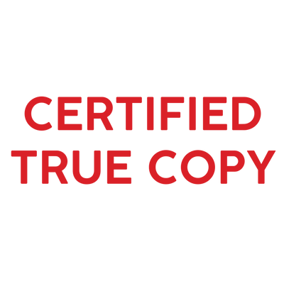 CERTIFIED TRUE COPY Stamp