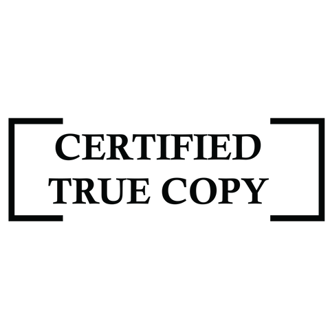 Bracket CERTIFIED TRUE COPY Stamp