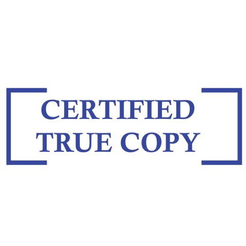 Bracket CERTIFIED TRUE COPY Stamp