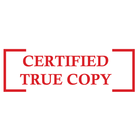Bracket CERTIFIED TRUE COPY Stamp