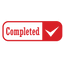 Round Box Checkmark COMPLETED Stamp
