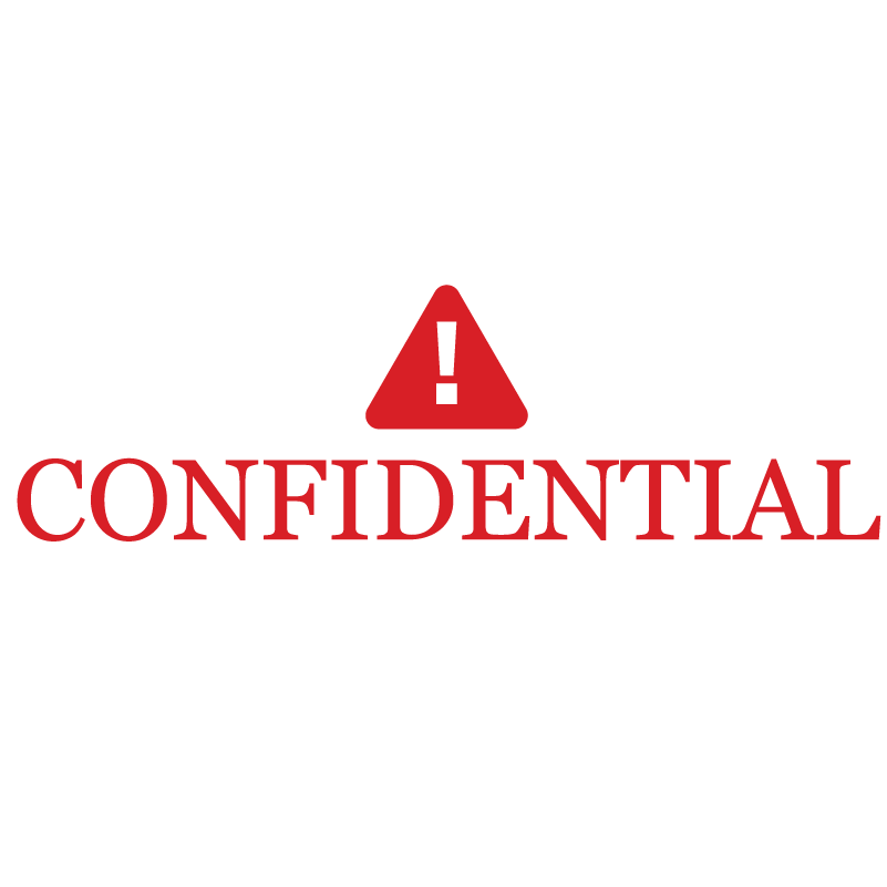 Warning Symbol CONFIDENTIAL Stamp