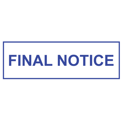 Box FINAL NOTICE Stamp