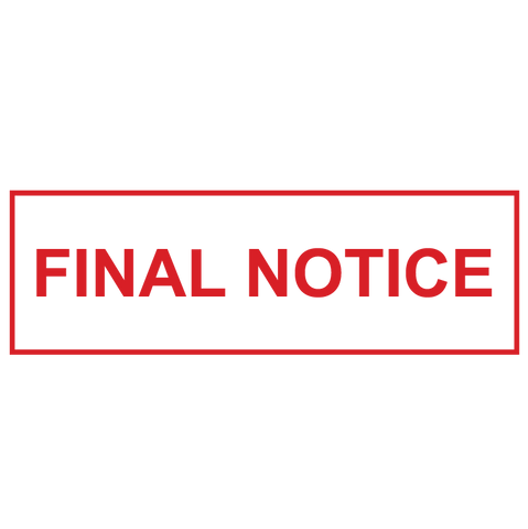 Box FINAL NOTICE Stamp