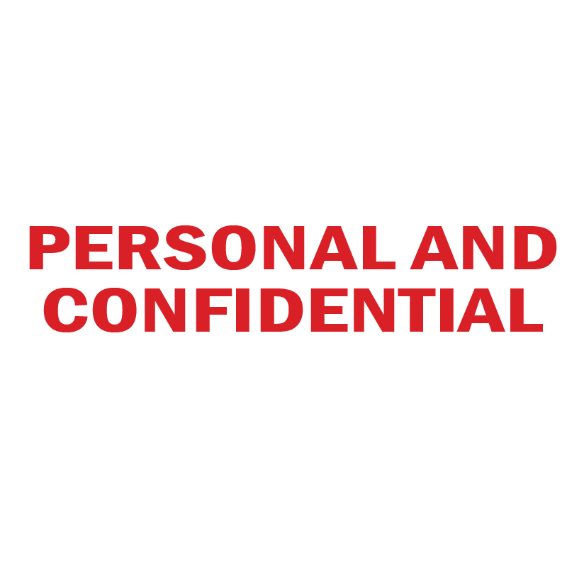PERSONAL AND CONFIDENTIAL Stamp
