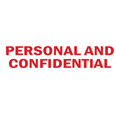 PERSONAL AND CONFIDENTIAL Stamp