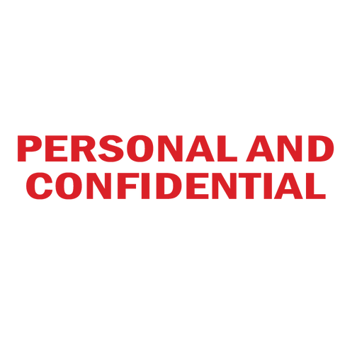 PERSONAL AND CONFIDENTIAL Stamp