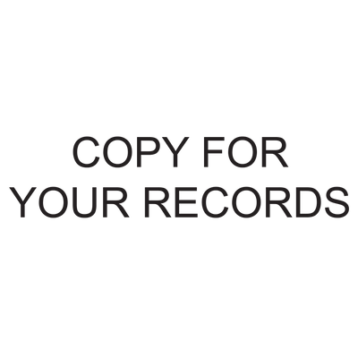 COPY FOR YOUR RECORDS Stamp