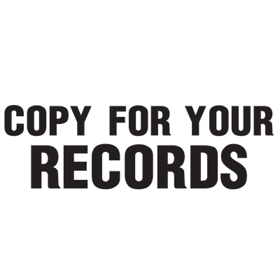 Bold COPY FOR YOUR RECORDS Stamp