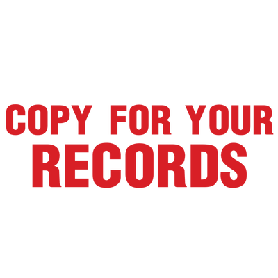Bold COPY FOR YOUR RECORDS Stamp