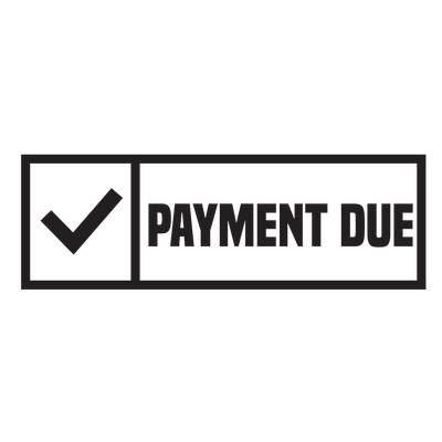 Check Box PAYMENT DUE Stamp