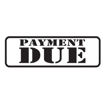 Stencil Box PAYMENT DUE Stamp