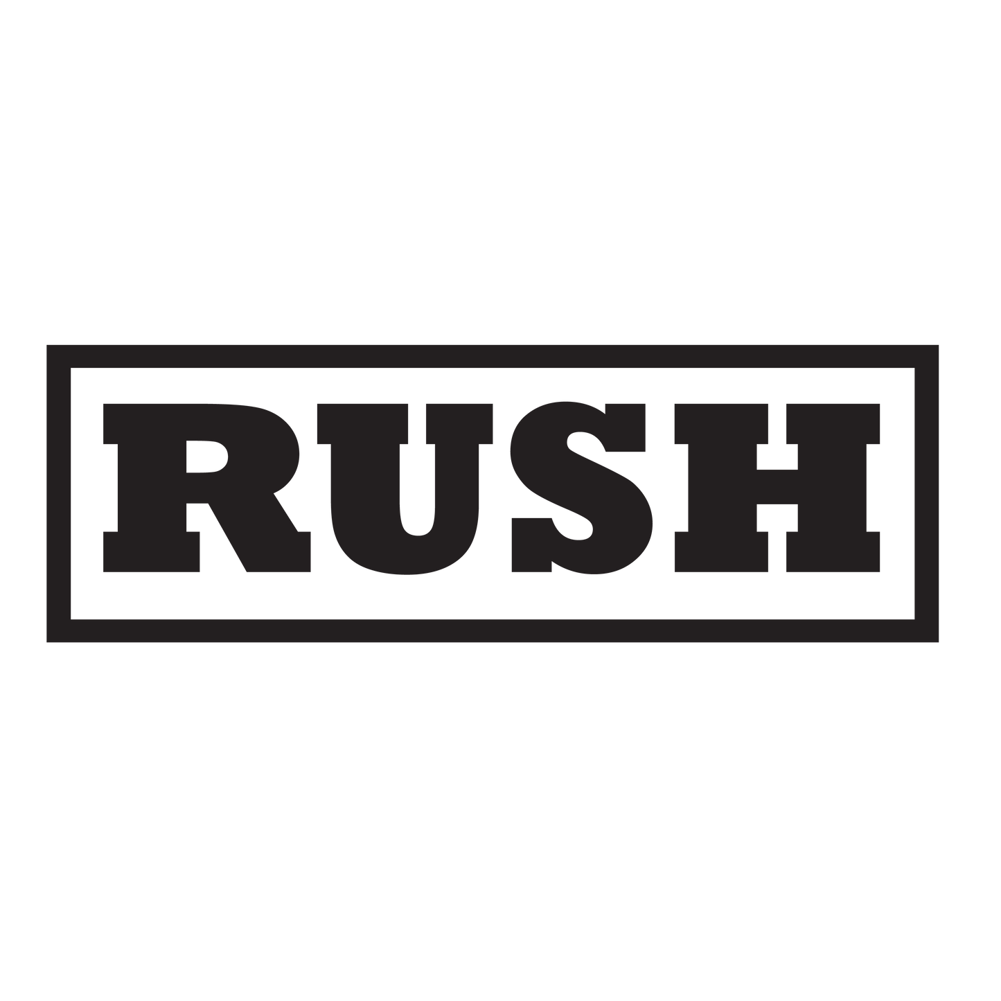 Serif Box RUSH Stamp