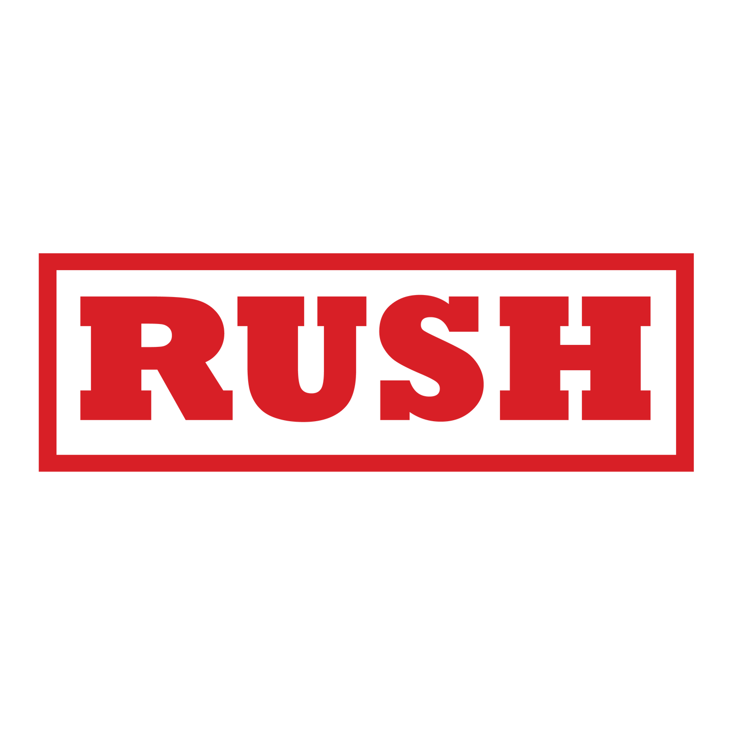 Serif Box RUSH Stamp
