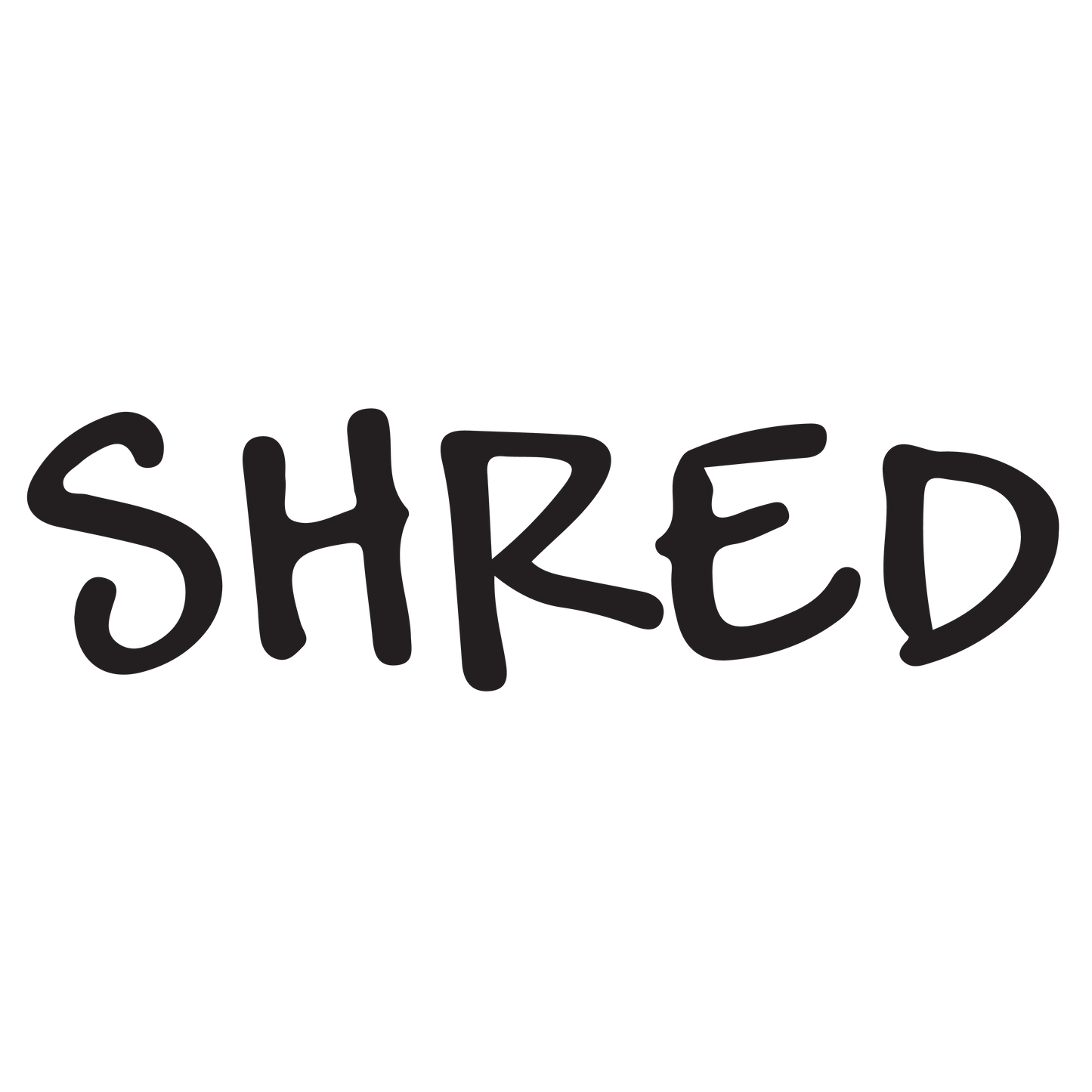 Handwriting SHRED Stamp