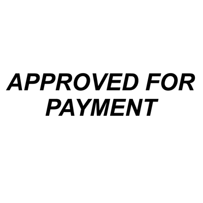 Italic APPROVED FOR PAYMENT Stamp