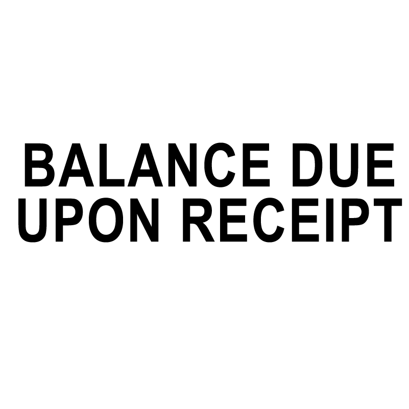 BALANCE DUE UPON RECEIPT Stamp