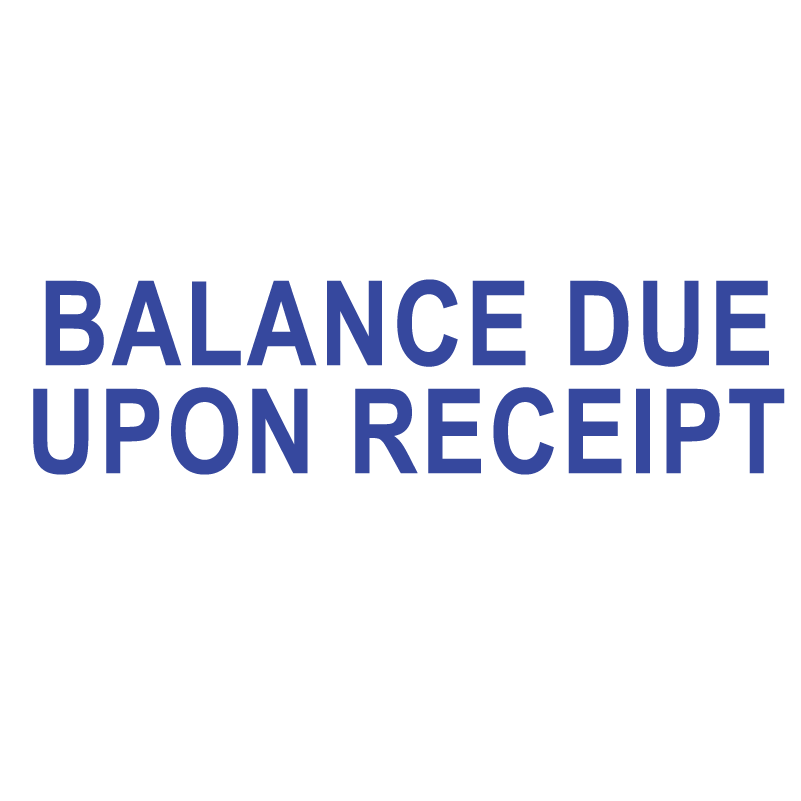 BALANCE DUE UPON RECEIPT Stamp