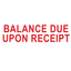 BALANCE DUE UPON RECEIPT Stamp