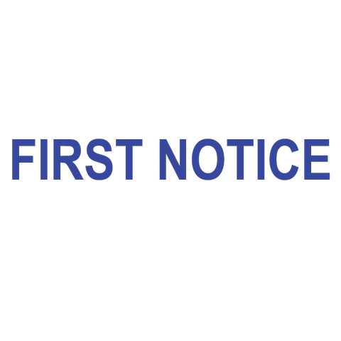 FIRST NOTICE Stamp
