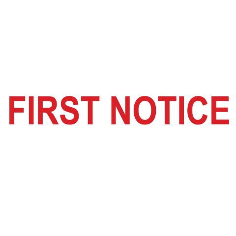 FIRST NOTICE Stamp