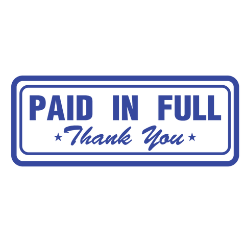 Box PAID IN FULL Thank You Stamp