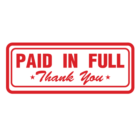 Box PAID IN FULL Thank You Stamp