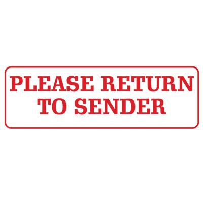 PLEASE RETURN TO SENDER Stamp