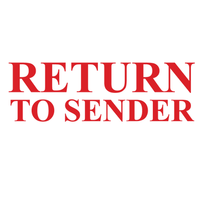 Center RETURN TO SENDER Stamp