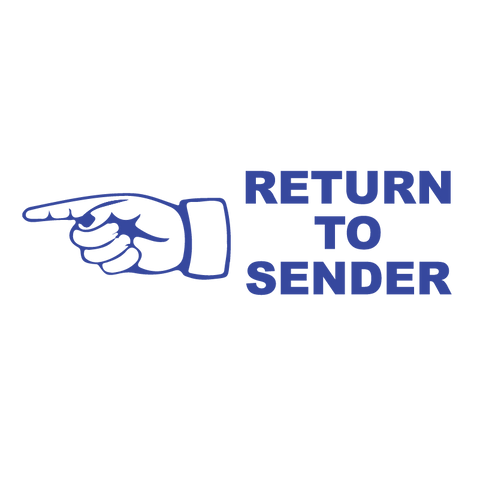 Left Finger RETURN TO SENDER Stamp