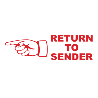 Left Finger RETURN TO SENDER Stamp