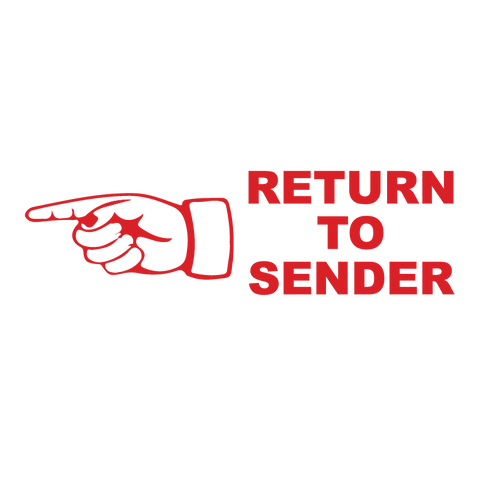 Left Finger RETURN TO SENDER Stamp
